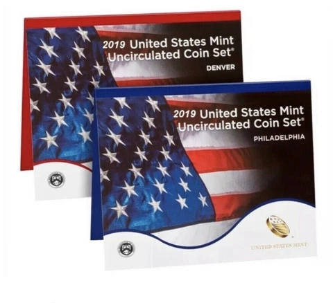 FREE SHIP 2019 US Mint P-D 20-Coin Annual Uncirculated Coin Set (19RJ) Cover