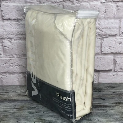 Cobertor de Pelúcia Vellux West Point Twin Tamanho 60 X 90 Marfim Original Vintage NOVO - Imagem 1 de 4