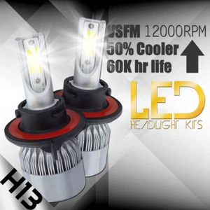 CREE H13 9008 LED Headlight Bulbs Kit Hi/Lo Beam White 6500K With Canbus Adapter - Picture 1 of 12