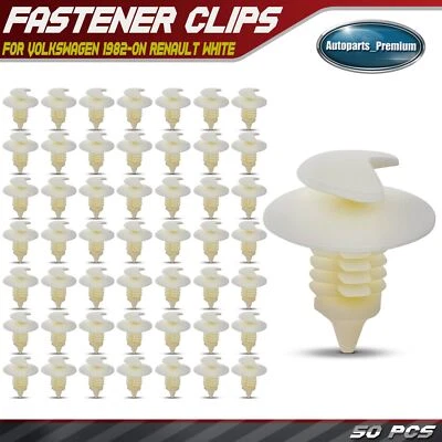 50 Piezas 9mm Nylon Borde Panel Clips Retenedor Sujetador para Volkswagen Renault Blanco Foto 1 de 4