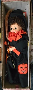 1989 Brinn's OKTOBER Kalender Clown Puppe Neu im Karton mit Etikett Halloween Hexe mit Besen - Bild 1 von 7