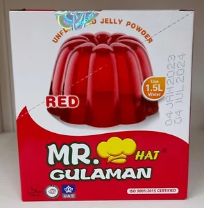 Mr. Hat Gulaman Geleepulver ohne Geschmack, 1 Schachtel rot (10 Beutel x 25g) - Bild 1 von 3