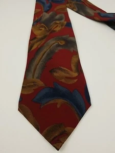 Mallory & Church London 100% Silk  Necktie 60" Burgundy/Blue/Brown/Gray Abstract - Picture 1 of 3