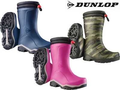 Kinder Vlies gefütterte Wellies Dunlop Kinder thermisch wasserdicht Wellington Stiefel