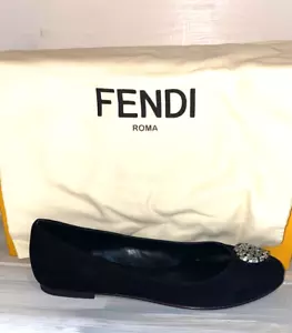 FENDI Scarpa Ballerina Donna nero in camoscio Size Eu36 FE10 (24 Cm) - Imagen 1 de 7
