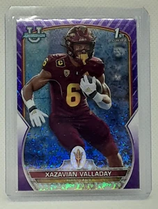 Xazavian Valladay 2022 Bowman Chrome University - Purple Mini-Diamond 1st #64 - - Picture 1 of 2