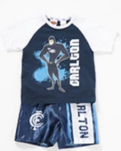 Carlton Blues Official AFL Team Logo Toddler Summer Pyjamas Satin Boxers - Picture 1 of 3