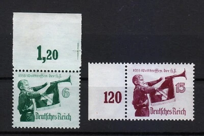 Alemania 1935 MNH Mi 584y-585y Sc 463-464 Encuentro Juvenil Hitleriano. Juventud Hitleriana ** Foto 1 de 2