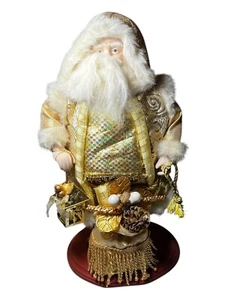 Golden Santa Christmas Decoration 17"T x 8.5”L x 7”W Excellent Used Condition  - Picture 1 of 7