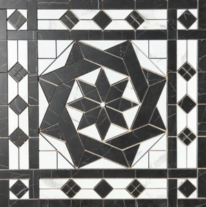 36" x 36" Fliese Medaillon Mosaik Wandbild - Home Depot Marmoroptik Fliesenserie - Bild 1 von 3