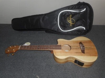 NEW Oscar Schmidt OU8TLCEK Spalted Maple Cutaway A/E Tenor Ukulele & Gig Bag! A3 - Image 1 of 4