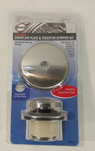 Danco 89237 Überlaufplatte & Touchtoe Stopper Kit (gebürstetes Nickel) Neu SET2 - Bild 1 von 3