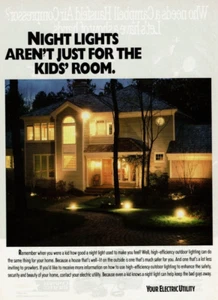 1990 Vintage Print Ad Night Lights Aren't Just For Kid's Room Electric Utility - Picture 1 of 2