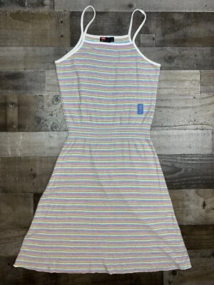 Camiseta sin mangas Diesel para mujer a rayas de punto acanalado vestido talla grande elástica Y2K RARA Foto 1 de 4