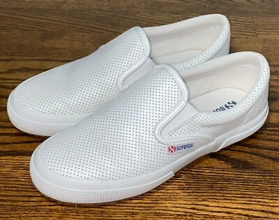 Superga Slip on Mule White Perforated Leather Sneaker Womens 8 / EU 39 - Image 1 of 4