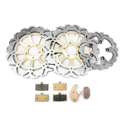 Gold Front Rear Brake Rotors Discs Pads For Kawasaki ZX-9R Ninja 900 1994-1995 Foto 1 de 4