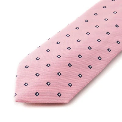 Новый с Ярлыками $295 CESARE ATTOLINI розовый и темно-синий сплетенный жаккардовый узор шелковый галстук - Изображение 1 из 3