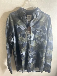 Camisa Lands End Para Hombres Grande Blake Shelton Franela Verde Negra Campamento Manga Larga - Imagen 1 de 10