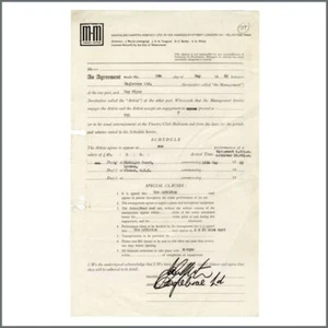 Yes 1969 Lyceum London Performance Contract (UK) - Foto 1 di 1