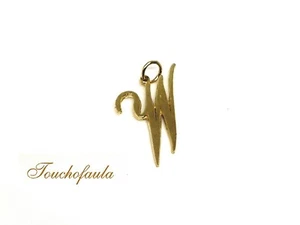 14K YELLOW GOLD SCRIPT INITIAL " W " VERY PRETTY DESIGN HIGH POLISHED. - Picture 1 of 3