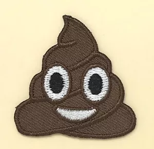 Poop Emoji Iron On Patch Artist Union Embroidered Sew On Applique DIY - Picture 1 of 2