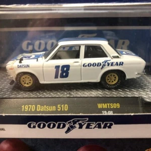 M2 Machines 1970 Datsun 510 GOODYEAR WMTS09 1:64 - SEAL INTACT - Picture 1 of 5