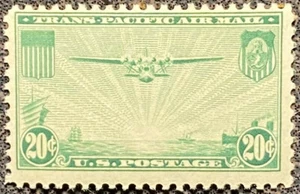 Scott #C21 US 1937 20 Cent China Clipper Airmail Stamp - Picture 1 of 3