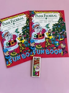 RARO 1971 Lotto di 2 libri da colorare Park Federal Savings Bank Chicago Natale - Foto 1 di 14