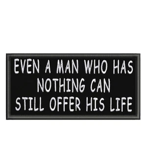 Even A Man Who Has Nothing Can Patch 4" Embroidered Iron-On Applique Grim - Picture 1 of 12