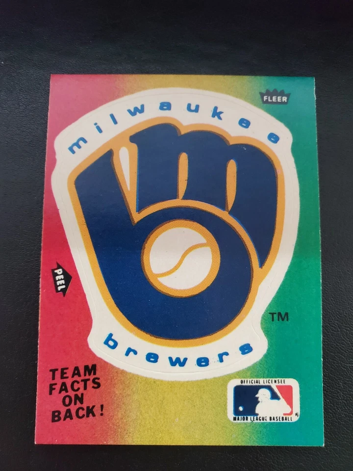 Vintage Milwaukee Brewers Fleer Sticker card 80s - Image 1 of 1
