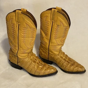 Rebelde Leather Crocodile Boots Caiman Cowboy Western Mens Mexico Size 27 8 8.5 - Picture 1 of 12