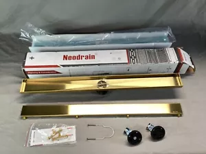 Neodrain ZA3-28-T02-GD 28” Linear Shower Drain Gold 2-in-1 Flat & Tile Insert - Picture 1 of 12