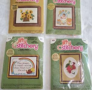 Lustige Menge 4 Jiffy Stitchery Sonnenuntergang Crewel Stickerei Mini Kits Baby Noah + Versand - Bild 1 von 7