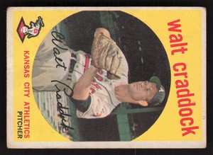Walt Craddock 1959 Topps Rookie #281 Kansas City Athletics PR CR