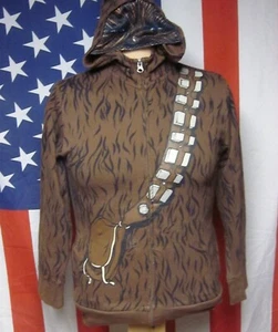 CHEWBACCA youth med hooded sweatshirt Star Wars mask hoodie Wookiee throwback - Picture 1 of 2