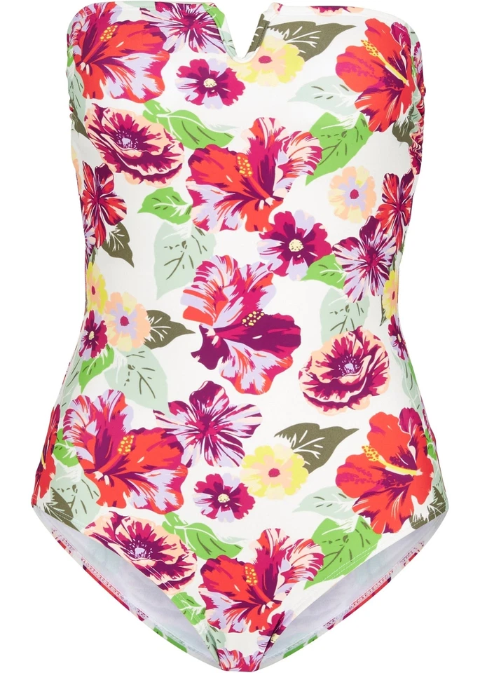 Neu Shape Badeanzug Level 1 Gr. 38 Weiß Lila Geblümt Damen Schwimmanzug - Bild 1 von 1