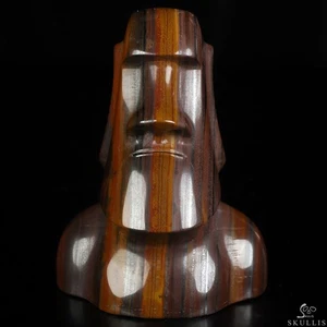 Scultura fine arte cristallo intagliato a mano occhio di tigre colorato 4,3", guarigione - Foto 1 di 7