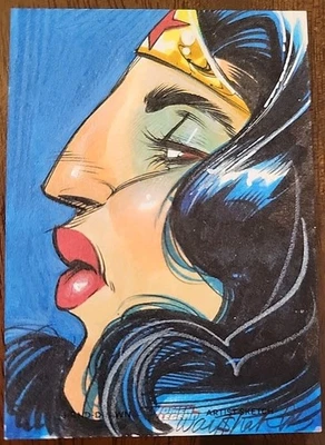 Cryptozoic DC Comics Women Of Legend Sketch Card By Jonathan Wayshak Way$hak - Image 1 of 2