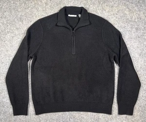 Vince 100% Cashmere 1/4 Zip Sweater Men’s XL Black Pullover Soft Luxury - Picture 1 of 6