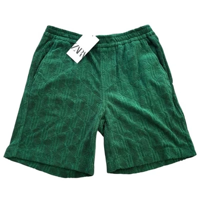 NWT Zara Textured Jacquard Terry Drawstring Shorts M Elastic Waist Knit Retro - Image 1 of 4