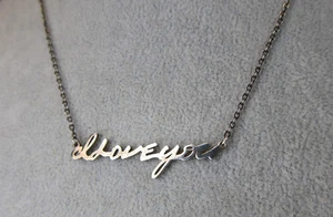 Sweet sterling silver 925 18-19" cursive I love you necklace - Picture 1 of 4