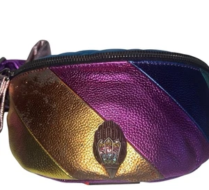 Kurt Geiger Kensington Soft Belt Bag Bum Bag Fannypack Rainbow Metallic Leather - Picture 1 of 8
