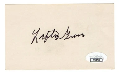 Lefty Grove Signed Autographed 3X5 Index Card A's Red Sox HOFer JSA CF45719 - Image 1 of 2