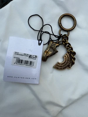 NUEVO CON ETIQUETAS Llavero Zapato Arco Iris Kurt Geiger London Dos Dijes Dorado Foto 1 de 4