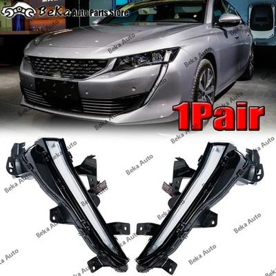 Luz de circulación diurna LED lateral izquierda y derecha para Peugeot 508 2019-2020 Foto 1 de 4