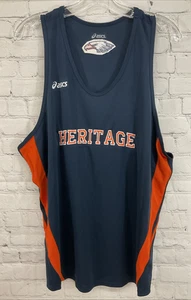 ASICS Youth ROGERS HERITAGE 100% Polyester Basketball Jersey Navy Orange XL - Picture 1 of 14