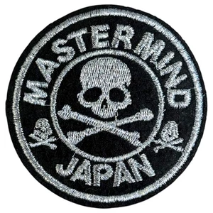 3” MASTERMIND Japan Skull Iron On Patch For Jackets Sparkling Silver - Picture 1 of 5