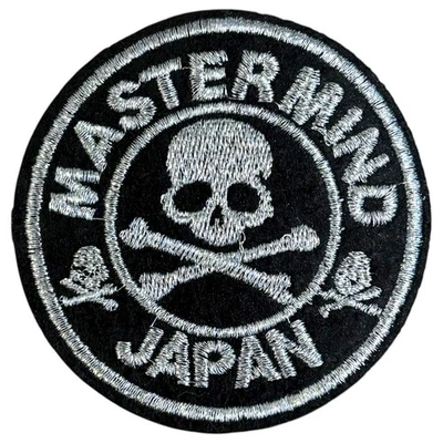 3” MASTERMIND Japan Skull Iron On Patch For Jackets Sparkling Silver - Image 1 of 4