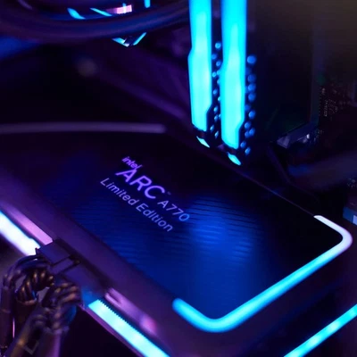 Intel Arc A770 Limited Edition 16GB GDDR6 PCIe 4.0 RGB Graphics Card 21P01J00BA - Image 1 of 4