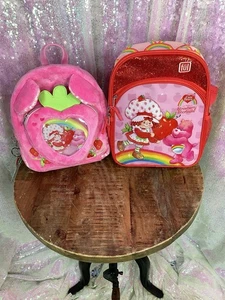 Zaino Strawberry Shortcake Care Bears stile vintage nuovo con etichetta - Foto 1 di 14